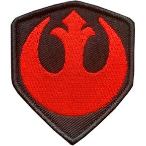 Movie Film Rebel Alliance Patch Hook and Looped Embroidered Rebel Alliance Shield Applique Patch for Jackets Jeans Jersey Pants -Red