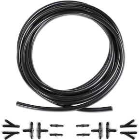 Windshield Washer Hose Kit, 13.12Ft Windshield Washer Fluid Hose with 12PCS Hose Connectors, Universal Windshield Wiper Hose Repair Kit for Connecting Car Water Pumps and Nozzle