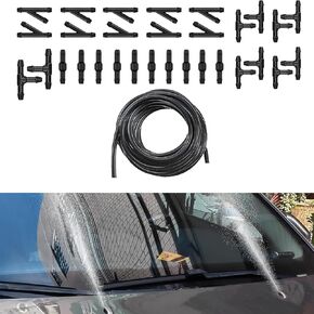 Windshield Washer Hose Kit, 4 Meter Washer Fluid Hose with 30 PCS Hose Connectors, Universal Windshield Washer Hose Conntector for Conneting Car Water Pump and Nozzles