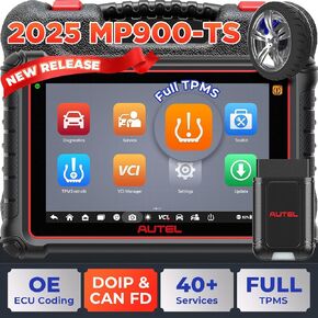 Autel MaxiPRO MP900TS Scanner 2025: MP900-TS up of MaxiSYS MS906TS MP900-BT MK900-TS, Top TPMS as MS906 Pro-TS, Pro ECU Coding, Bidirectional Tests, 40+ Service, 8'' All System OBD2 Tool, CAN FD&DOIP