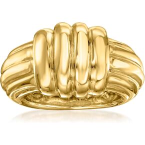 Ross-Simons Italian 14kt Yellow Gold Ribbed Ring