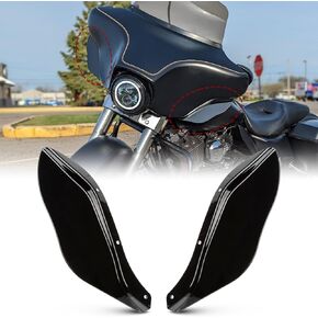 Side Fairing Air Deflectors - PSLER Motorcycle Fairing Wings Windshield Fairing Air Deflectors for Street Glide Electra Glide Tri Glide 1997-2013, Black