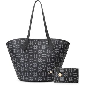 Women's Tote Top Handle Handbags Vegan Leather Designer Handbags for Women Fashion Shoulder Bag with Wallet for Ladies 2psc