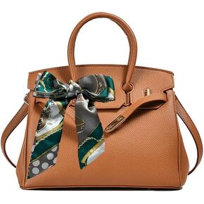 Women's Large Capacity Handbags Simple Shoulder Bags and Crossbody Bag PU Underarm Purses (Brown)