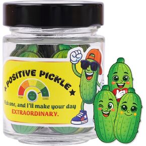 60 Positive Pickle Affirmation Cards in a Decorative Jar - Uplifting and Motivational Quotes for Daily Inspiration, Emotional Support, Friendship Gifts, Unique Gifts For Women and Men