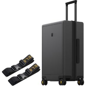 LEVEL8 Luminous 24 Inch Checked Luggage with Luggage Straps