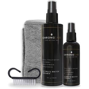 Luxury Watch Cleaning Kit Includes Watch Cleaner Spray (4 oz & 2 oz), Ultra-Soft Microfiber Towel & Gentle Bristle Brush – Suitable for Various Materials