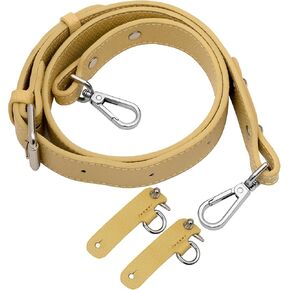 Upgraded Leather Mini Bag Strap, Adjustable Crossbody Replacement Strap, Anti-Slip Shoulder Strap with Buckles, Compatible with Longchamp Handbags & Mini Bags-Brown L