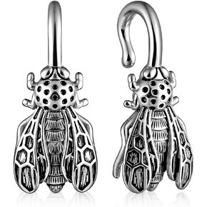 LADEMAYH Bee Design Ear Weights for Stretched Ears - Medical-Grade 316L Stainless Steel - For Pierced Ears 6g (4mm) and Larger - Comfortable Hook Design Body Jewelry