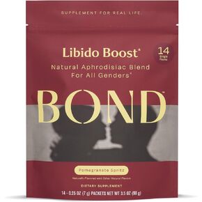 BOND Libido Booster for Women and Men – Effervescent Pomegranate Drink Mix, Natural Aphrodisiac with Ingredients to Support Wellness, Promote Relaxation, Uplift Mood & Enhance Focus - 14 Pack