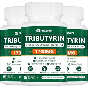 Tributyrin Supplement - Premium Butyrate Gut Health Supplement for Leaky Gut 180 Capsules