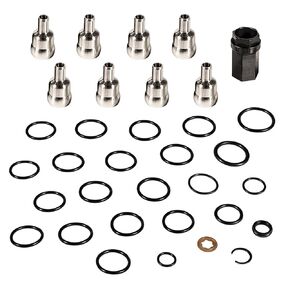 High Pressure Oil Rail Ball Tube O-Rings Repair Kit Tool - Nipple Cup Socket & Nipple Cups & Injector Seals Kit Compatible with Ford 6.0L Powerstroke Diesel 2003-2007