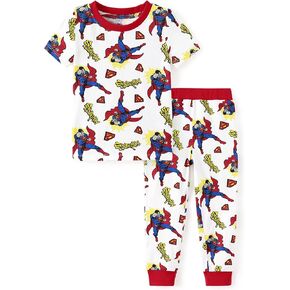 DC Comics Justice League Soft Sleepwear 2 قطع قميص وسروال بيجاما للأولاد الصغار