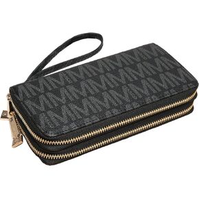 MKP Collection Womens Fashion Zip onteal Wallet Long Purse Card Card حامل Bifold Bifold Ladies Cluth Wristlet Wrist Strap