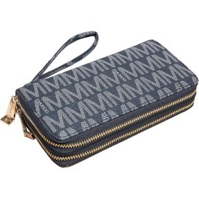 MKP Collection Womens Fashion Zip onteal Wallet Long Purse Card Card حامل Bifold Bifold Ladies Cluth Wristlet Wrist Strap in Kuwait