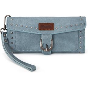 Montana West X Wrangler Womens Wallet Western Wristlet for Women Large Rfid Wallet with Detachable Credit Card Holder