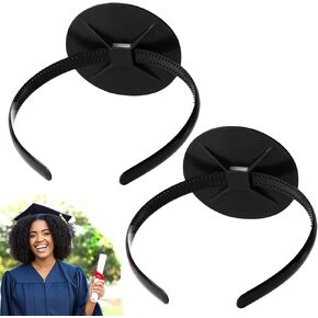 2 Pcs Graduation Cap Headband, 2025 New Grad Cap Headband, Secure Hairstyle, Not Change Hair, Firm Anti-Fall Hairband for Graduates, Students, Women(Not Including the Grad Hat)