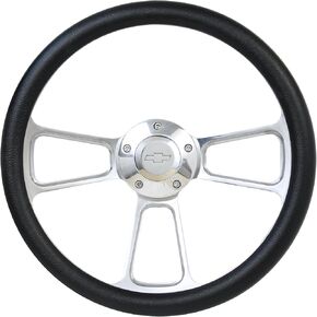 Forever Sharp 14" Billet and Black Vinyl Wheel with Chevy Horn