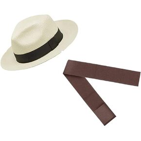 Gamboa - Genuine Natural Panama Hat Fedora + Linen Hat Band