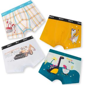 Boys Boxer Birps Toddler Intelear Comfotable Cotton 4 Pack for Little Boys 2-8 Years