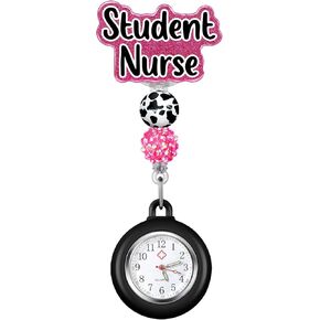 Plifal Nurse Watch Nursing Pocket Badge Fob with Second Hand - Retractable Clip On Clock with Secondhand for Medical Staff Women Men