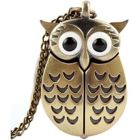 AKOAK 1 Pack Vintage Owl Pocket Watch