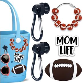 6Pcs Sports Ball Momlife Charms Hook Holder for Bogg Bag Accessories Tote Beach Bag Decoration Charms Hook Set Baseball Softball Soccer Bogg Bag Charms Bits Rubber Beach Bag Accessories for Sports Mom in Kuwait