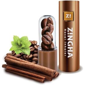 Zingha Coffee Bean inhaler ، Mint Roused Armatherapy ، رائحة طبيعية منعشة (واحدة ، القرفة القهوة) Mint)