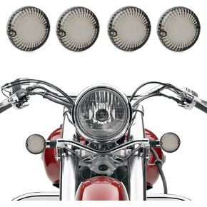 غطاء عدسة إشارة مدخنة مدخن ، وعدسات الدوران الخلفي الأمامي تتوافق مع Yamaha V-Star V-Max Virago 250 650 750 Road Royal Star ، 4pcs