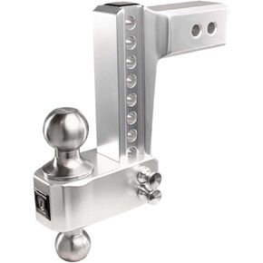 BulletProof Hitches - 2.5" Aluminum Trailer Hitch (14,000 lb. Rating) - Adjustable Hitch with 6" Drop/Rise and 2" & 2-5/16" Stainless Steel Dual Ball - Corrosion-Resistant Tow Hitch