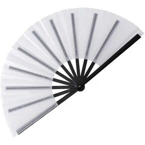 Majumdar Sublimation فارغة قابلة للطي مروحة 13 بوصة كبيرة من Clack محمولة اليد محتفظ بها مروحة سميكة الإطار لتبريد الزخرفة النساء الرجال Gril Gift (2)