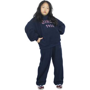 Girls 2 Piece Letter Hooded Shaker Fleece Sweatsuit Set Sweatshirt and Sweatpants Clothing Sets Tracksuits in Kuwait