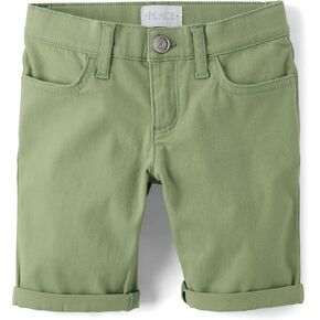 The Children's Place Girls' Roll Cuff Twill Skimmer Shorts