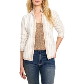 NIC+ZOE Women's Pinstripe Notch Collar Knit Jacket
