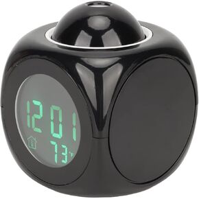 LUQEEG Projector Clock ، وظيفة الغفوة ، الإبلاغ عن الوقت الصوتي وساعة إنذار الموسيقى مع زوايا الإسقاط القابلة للتعديل ، والتشغيل السهل ، والحجم الصغير والوزن الخفيف للمنزل