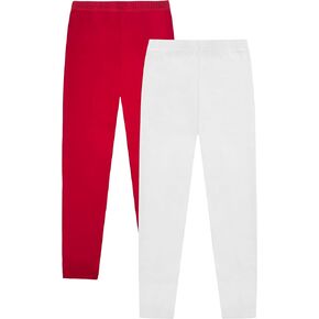VOGRYE 2 Pack Girls Leggings Thick Cotton Leggings for Kids Full Length Pants Stretchy