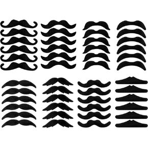 Fake Mustache 48 Pcs Self Adhesive Mustache Novelty Moustache Stick on Mustache for Costume Masquerade Cosplay Party Supplies