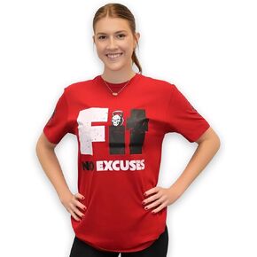 Fit No Excuses Women's T-Shirt - Motivational Gym Tee for Workouts, Running, Yoga & Casual Wear, Athletic Fitness Activewear