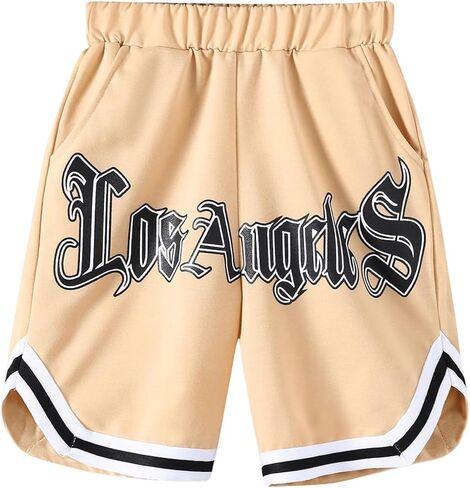 Floerns Boy's Paisley Print Elastic Contarn Contrast Trans Shorts in Saudi Arabia