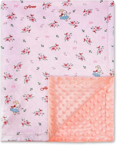QSTEHEML Baby Blankets Super Soft for Girls, Minky Lightweight Blanket with Double Layer Unisex Newborn Personalized Travel Blanket for Toddler Nursery, Pink Elephant, 30X40 Inches in Saudi Arabia