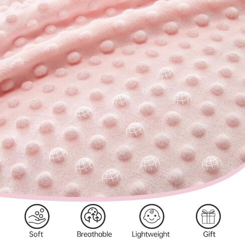 QSTEHEML Baby Blankets Super Soft for Girls, Minky Lightweight Blanket with Double Layer Unisex Newborn Personalized Travel Blanket for Toddler Nursery, Pink Elephant, 30X40 Inches in Saudi Arabia