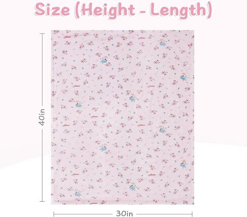 QSTEHEML Baby Blankets Super Soft for Girls, Minky Lightweight Blanket with Double Layer Unisex Newborn Personalized Travel Blanket for Toddler Nursery, Pink Elephant, 30X40 Inches in Saudi Arabia