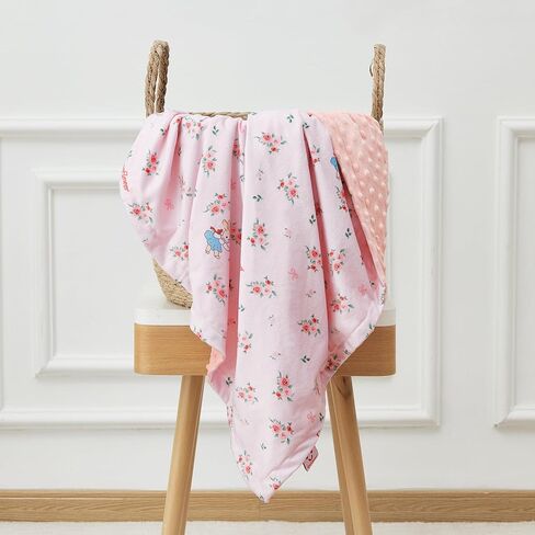 QSTEHEML Baby Blankets Super Soft for Girls, Minky Lightweight Blanket with Double Layer Unisex Newborn Personalized Travel Blanket for Toddler Nursery, Pink Elephant, 30X40 Inches in Saudi Arabia