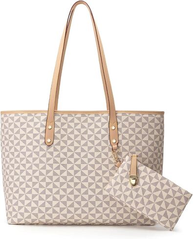 Women's Tote Top Handle Handbags Vegan Leather Designer Handbags for Women Fashion Shoulder Bag with Wallet for Ladies 2psc in Saudi Arabia