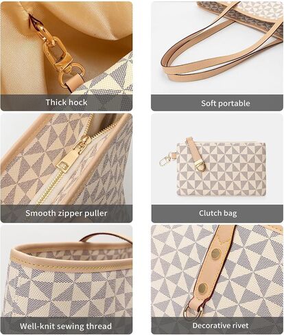 Women's Tote Top Handle Handbags Vegan Leather Designer Handbags for Women Fashion Shoulder Bag with Wallet for Ladies 2psc in Saudi Arabia