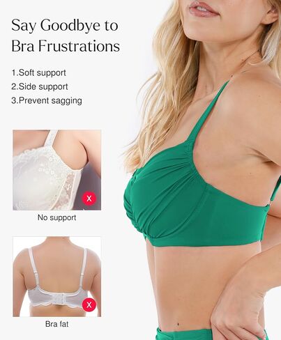 Popilush Bikini Tops for Women - Underwire Swimsuits Push Up Shapewear Ruched Bikinis Swimsuit Tops 2025 Bathing Suit in Saudi Arabia
