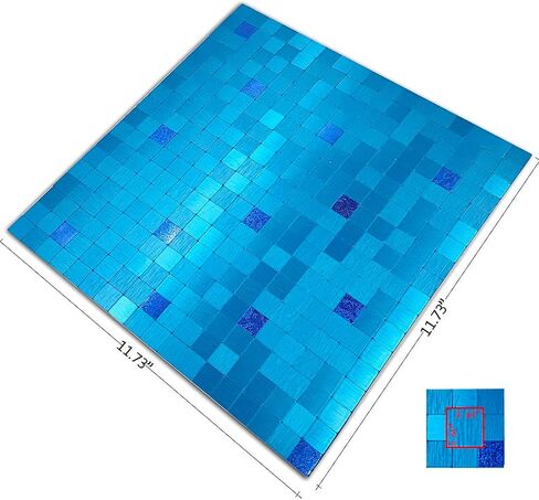 XUANINY Self-Adhesive Metal Backsplash, Peel and Stick Tile for Kitchen Brushed Aluminium Surface Backsplash (10 Printed Purple) in Saudi Arabia