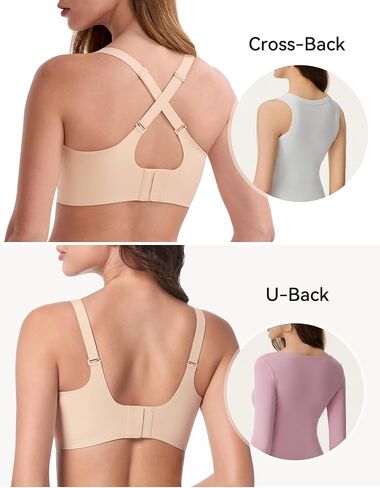 LUCKMEEY Bras for Women No Underwire Wireless Mesh Seamless T-Shirt Bra Full Coverage Push up Comfortable Everyday Bra in Saudi Arabia