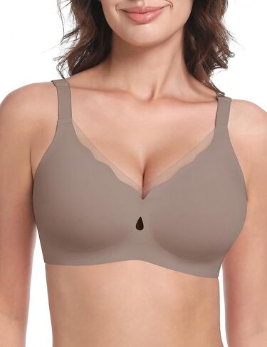 LUCKMEEY Bras for Women No Underwire Wireless Mesh Seamless T-Shirt Bra Full Coverage Push up Comfortable Everyday Bra in Saudi Arabia