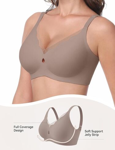 LUCKMEEY Bras for Women No Underwire Wireless Mesh Seamless T-Shirt Bra Full Coverage Push up Comfortable Everyday Bra in Saudi Arabia